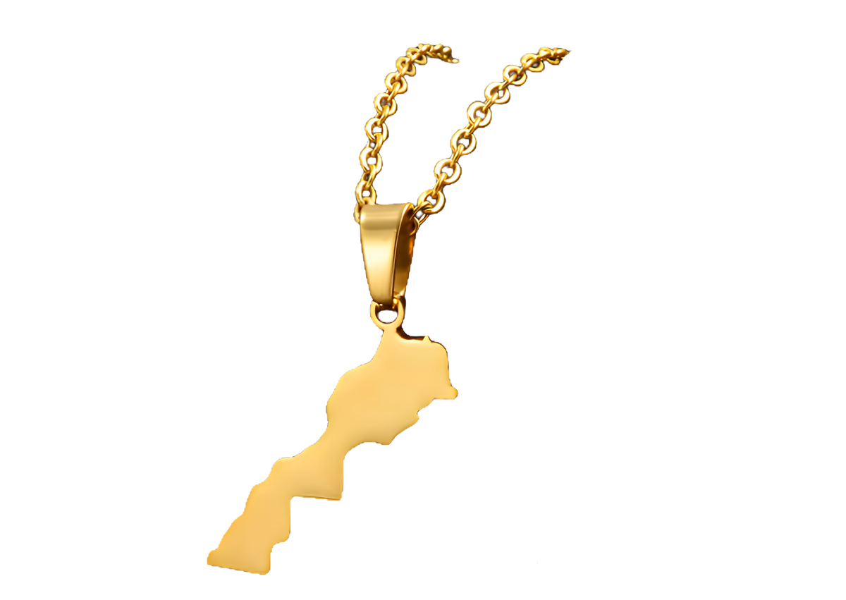 Länderrahmen-Halskette-Gold [Marokko]