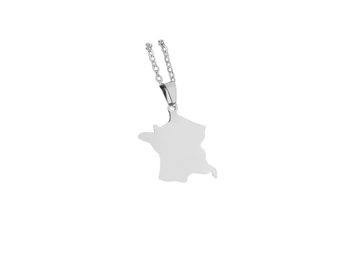 Länderrahmen-Halskette-Silber [Frankreich]