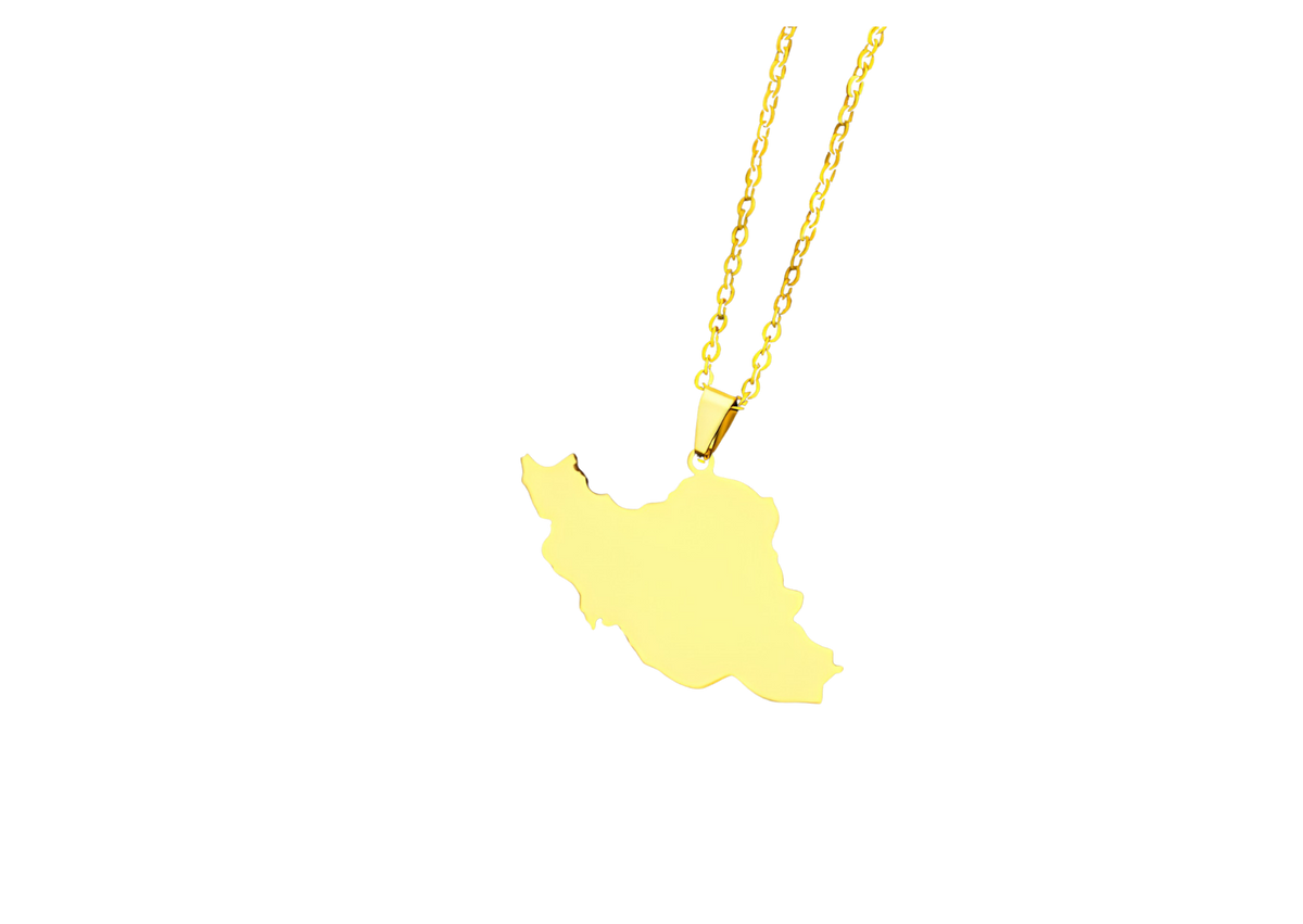 Länderrahmen-Halskette-Gold [Iran]