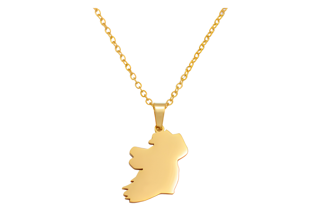 Länderrahmen-Halskette-Gold [Irland]