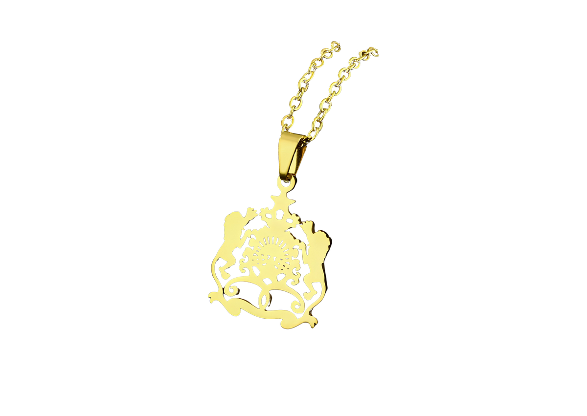 Länderwappen-Halskette-Gold [Marokko]